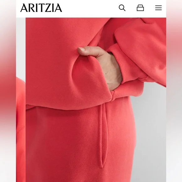 Aritzia Cozy Sweatfleece New Mega Crew, Cherry Red, Small - Picture 7 of 13
